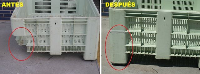 Platico roto antes y después 